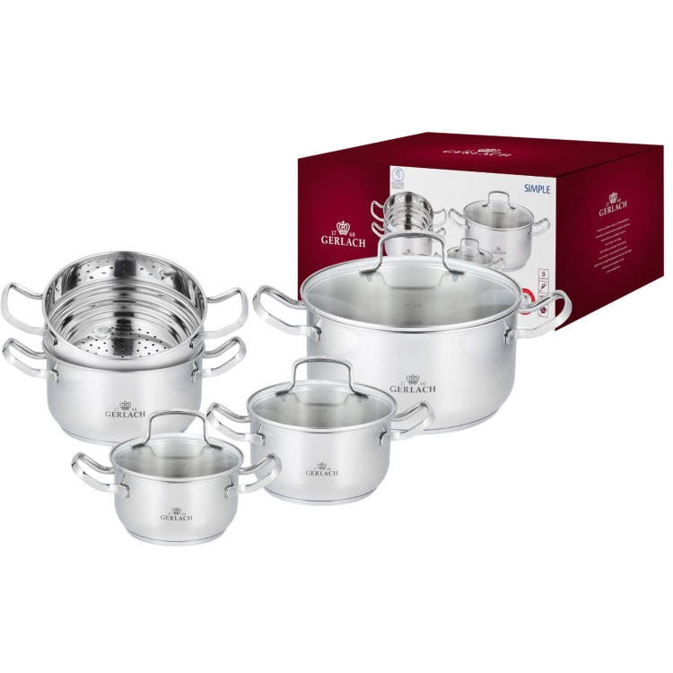 Zestaw garnków Gerlach 9 el. SIMPLE