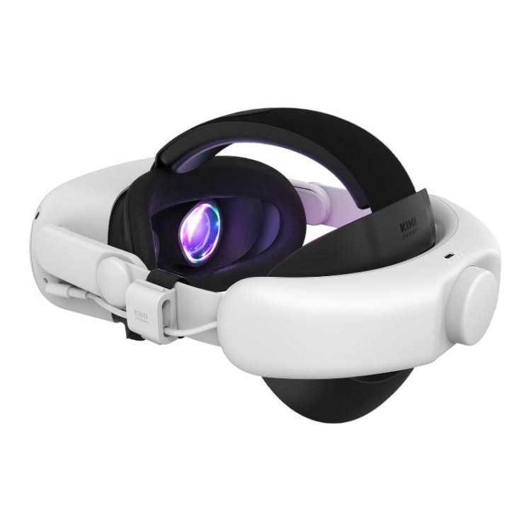 Pasek na głowę z baterią 6400mAh Kiwi Design Q31-2.2 do Meta Quest 2 biały