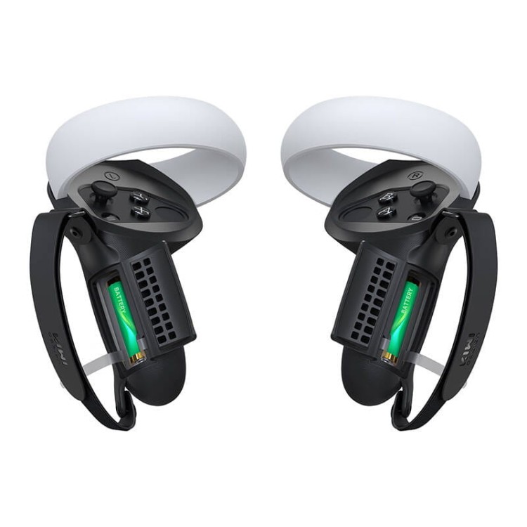 Pokrowiec na kontrolery z otworem na baterię i uchwytem Kiwi Design Q1 PRO-2.2 do Meta Quest 2 czarne