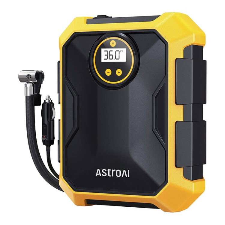 Kompresor Powietrza AstroAI CZK-3674 12V DC 100PSI (Żółty)