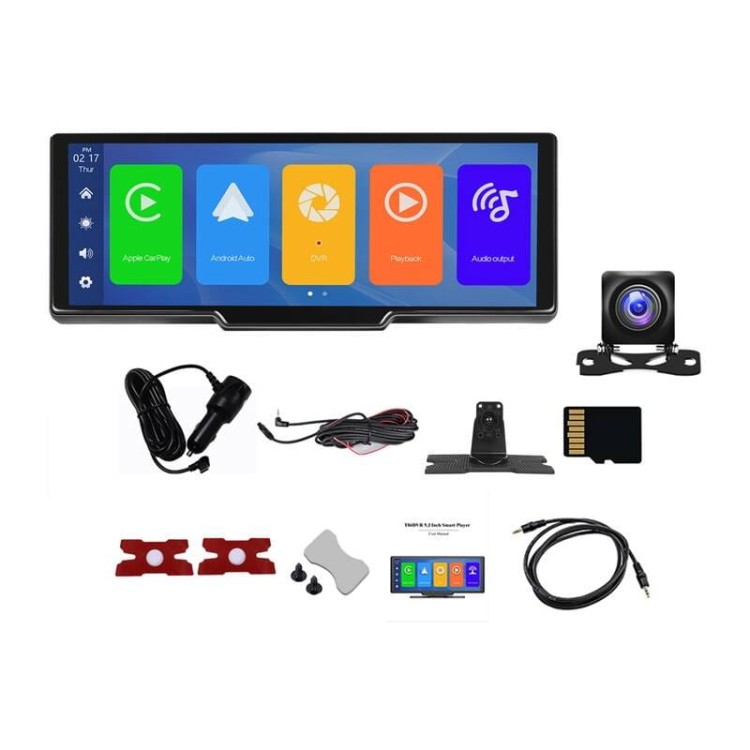 Monitor samochodowy 9,3" Podofo A3073 Carplay&Android Auto + Kamera przednia i tylna