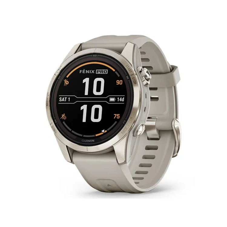 Garmin Fenix 7S Pro Sapphire Solar Soft Gold z jasnopiaskowym paskiem (010-02776-14)