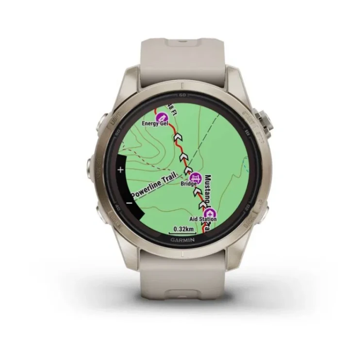 Garmin Fenix 7S Pro Sapphire Solar Soft Gold z jasnopiaskowym paskiem (010-02776-14)
