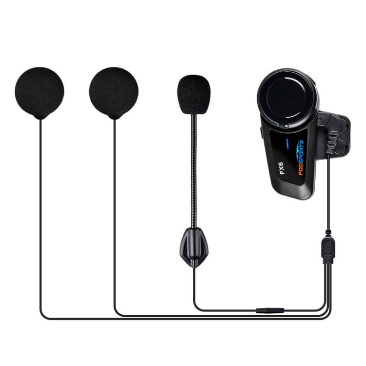 Interkom motocyklowy Fodsports FX6 dwupak czarny