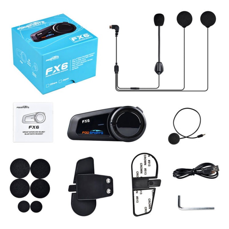 Interkom motocyklowy Fodsports FX6 czarny