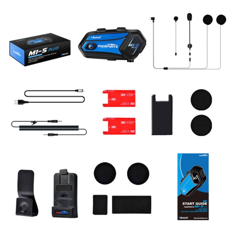 Interkom motocyklowy Fodsports M1-S Plus czarny