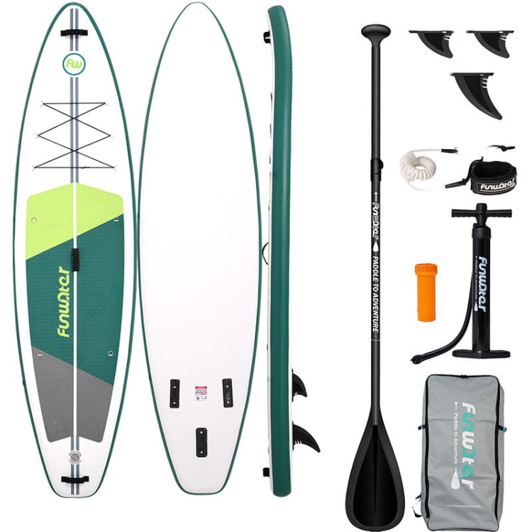 Deska do pływania SUP FunWater SUPFW69A zielono-biała