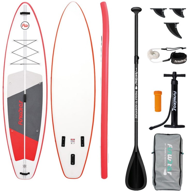 Deska do pływania SUP FunWater SUPFW69C czerwono-biała