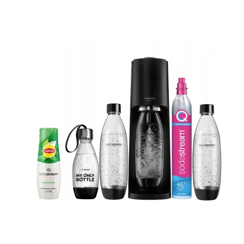 SodaStream Terra black + 3 butelki + koncentrat Lipton Green Tea 440 ml