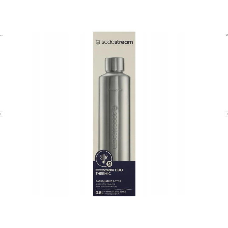 Metalowa butelka termiczna do saturatora SodaStream Duo 0.8L