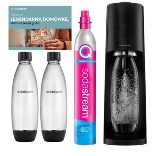 SodaStream Terra black + 2 butelki + nabój CO2 + przepisy