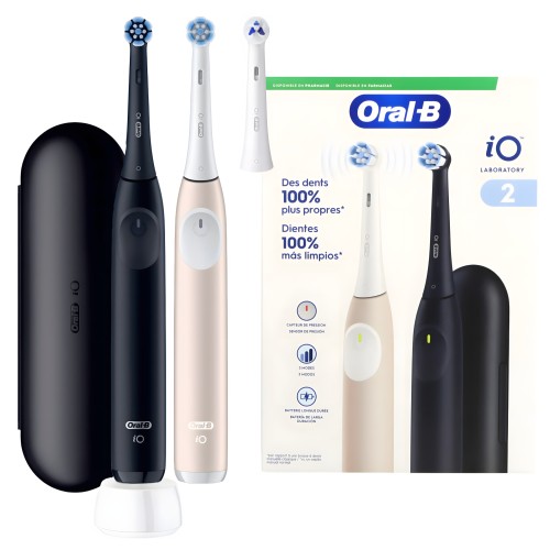 Szczoteczki magnetyczne Oral-B iO laboratory series 2 dwupak czarna i różowa
