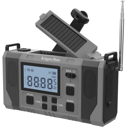 Radio solarne przenośne Kruger&Matz KM0838 czarny