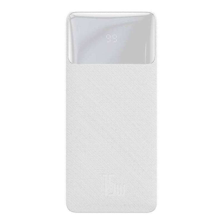 powerbank Baseus Bipow 10000mAh, 2xUSB, USB-C, 15W (biały)