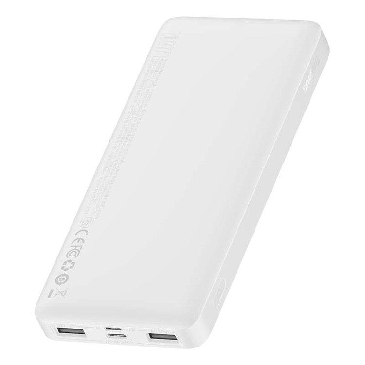powerbank Baseus Bipow 10000mAh, 2xUSB, USB-C, 15W (biały)