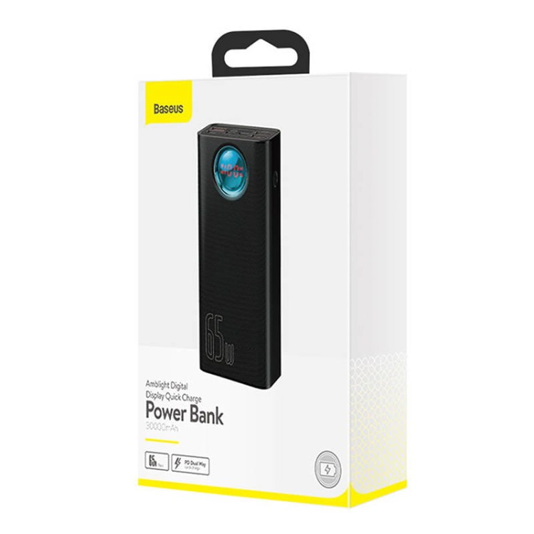 Powerbank Baseus Amblight 30000mAh 4xUSB USB-C 65W czarny