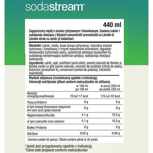 koncentrat SodaStream Lemon Lime 440 ml