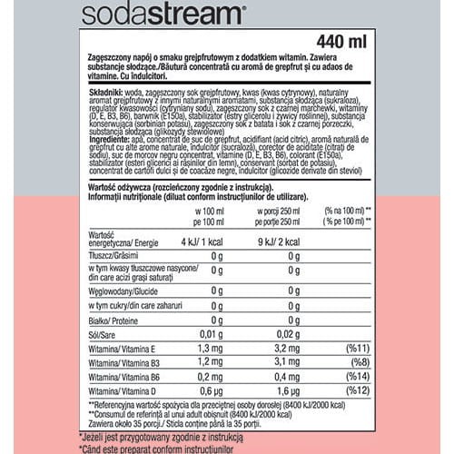 koncentrat SodaStream Grejpfrut Zero 440 ml