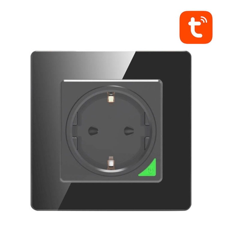 Inteligentne gniazdo ścienne WiFi Avatto N-WOT10-EU-B TUYA czarne