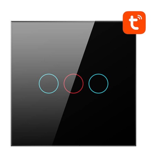Dotykowy włącznik światła WiFi Avatto TS02-EU-B3 Potrójny TUYA czarny