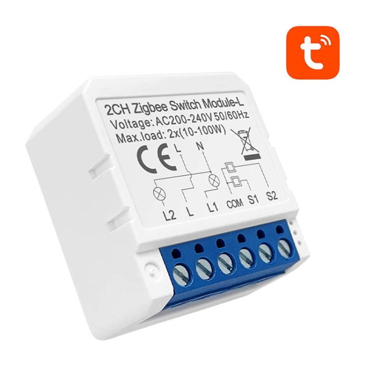 Inteligentny przełącznik dopuszkowy ZigBee Avatto LZWSM16-W2 bez neutralnego TUYA