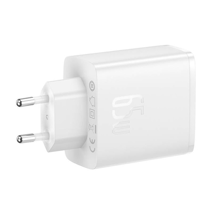 Ładowarka sieciowa Baseus OS-Cube Pro 2xUSB-C + USB-A 65W biała