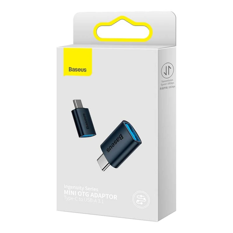 Adapter USB-C do USB-A Baseus Ingenuity OTG niebieski
