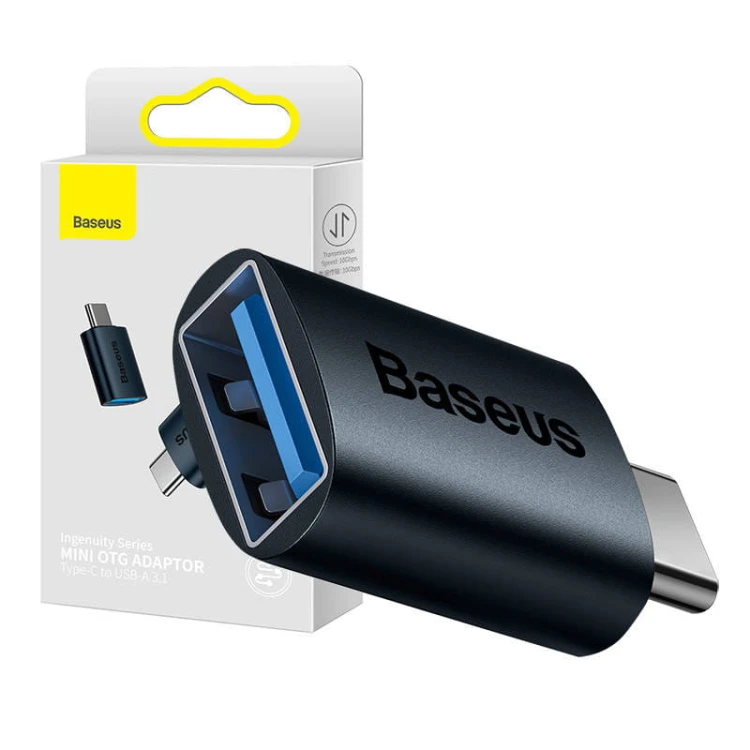 Adapter USB-C do USB-A Baseus Ingenuity OTG niebieski