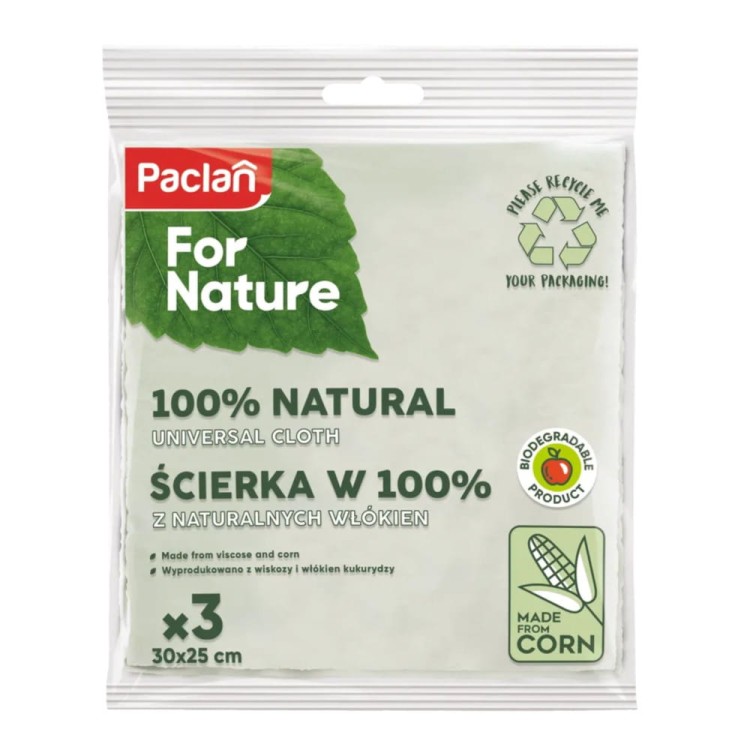 Ścierka z włókien kukurydzy Paclan for Nature 3szt