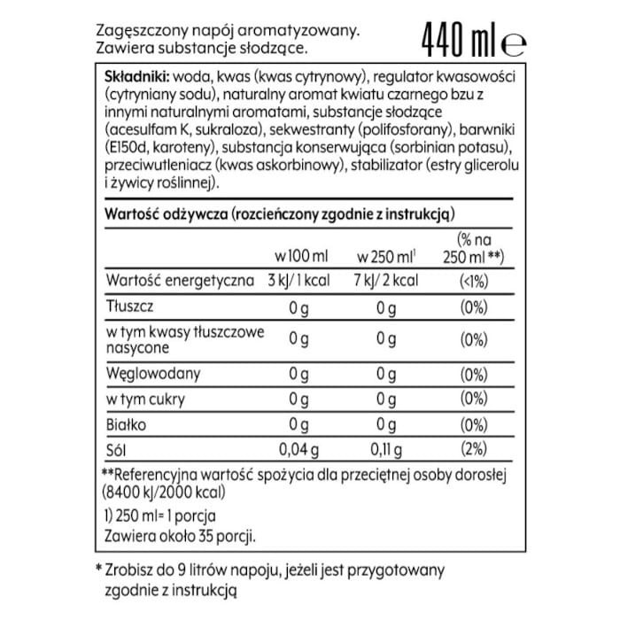 Koncentrat SodaStream Elderflower Zero 440 ml