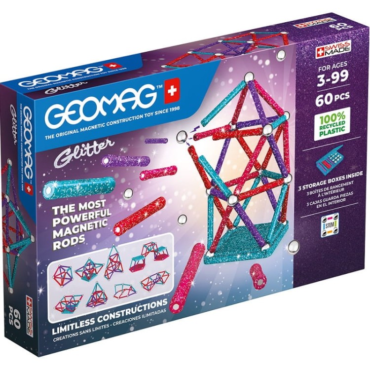 Klocki magnetyczne Glitter Recycled Geomag GEO-536G