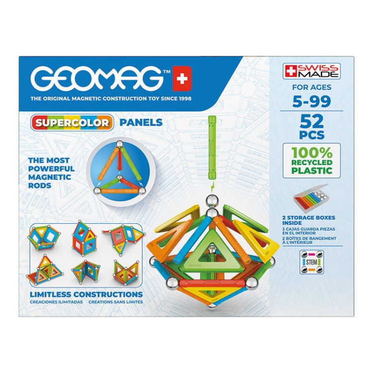 Klocki magnetyczne Supercolor Panel Recycled Geomag GEO-378