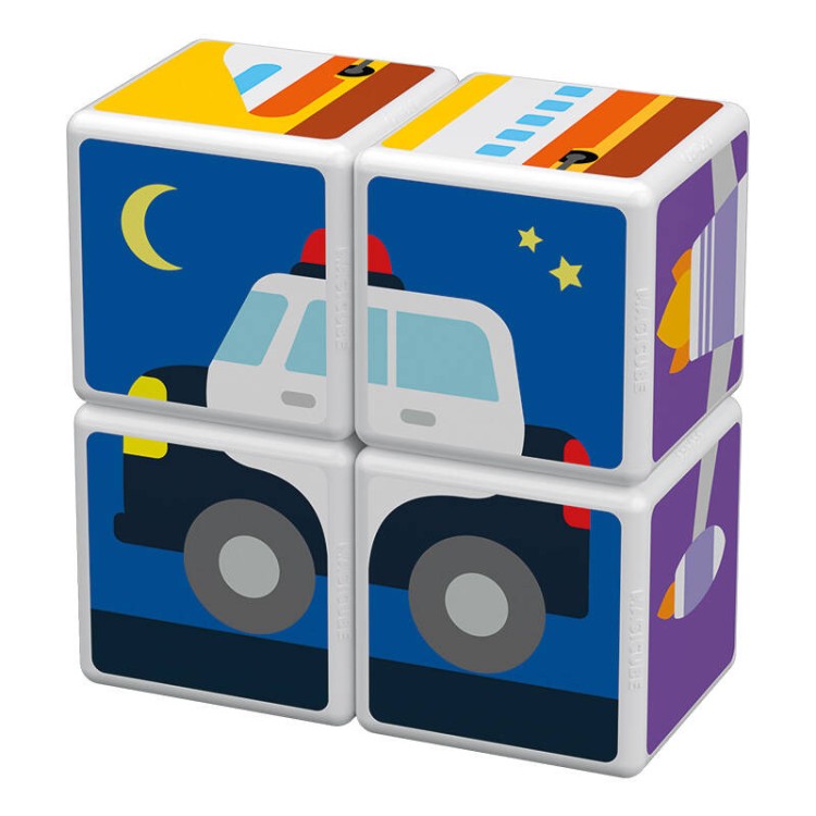 Klocki magnetyczne Magicube Printed Transport + karty 7 elementów Geomag GEO-122