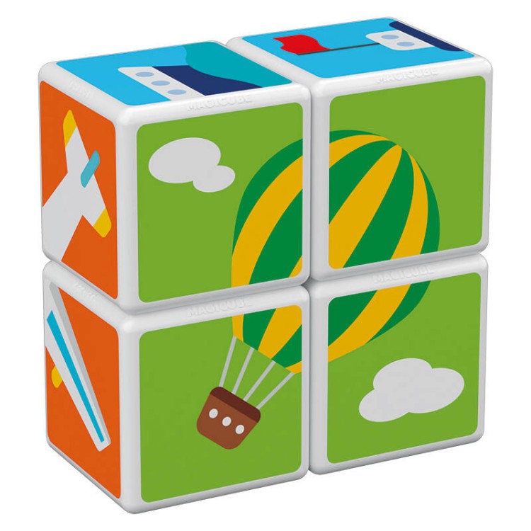 Klocki magnetyczne Magicube Printed Transport + karty 7 elementów Geomag GEO-122