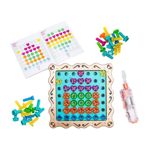 Zabawka wiertarko - wkrętarka z zestawem konstrukcyjnym Learning Resources EI-4125 błyszczący