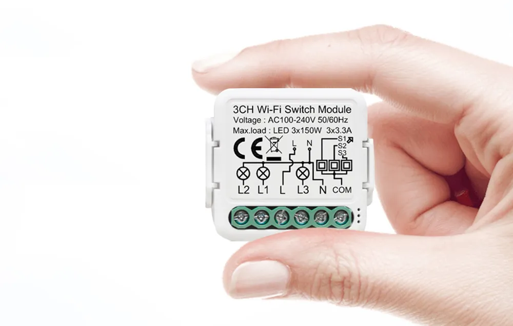 Inteligentny przełącznik dopuszkowy Wi-Fi Avatto N-WSM01-3 TUYA