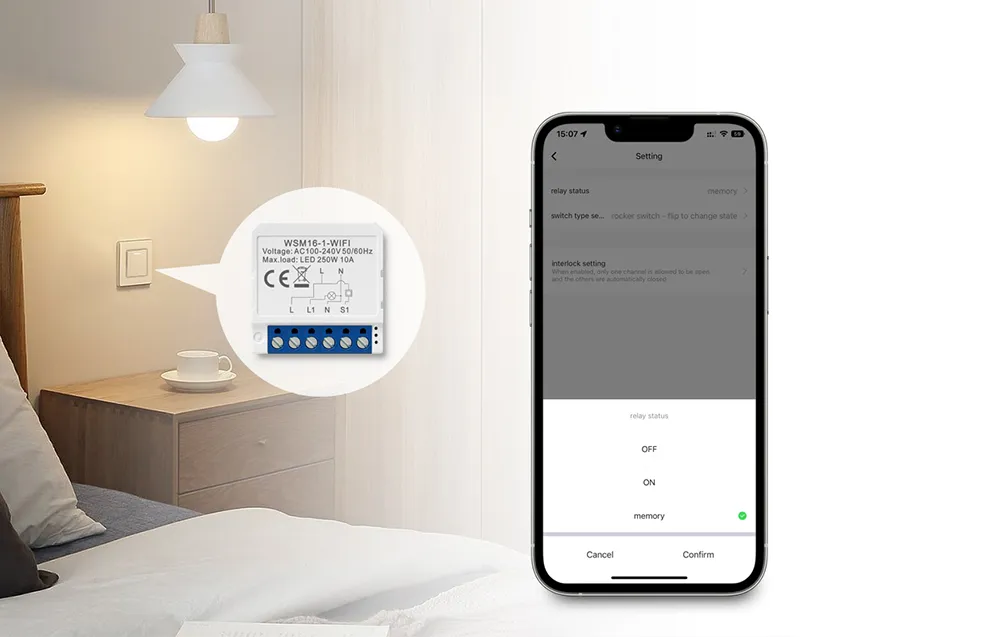 Inteligentny przełącznik dopuszkowy Wi-Fi Avatto WSM16-W3 TUYA