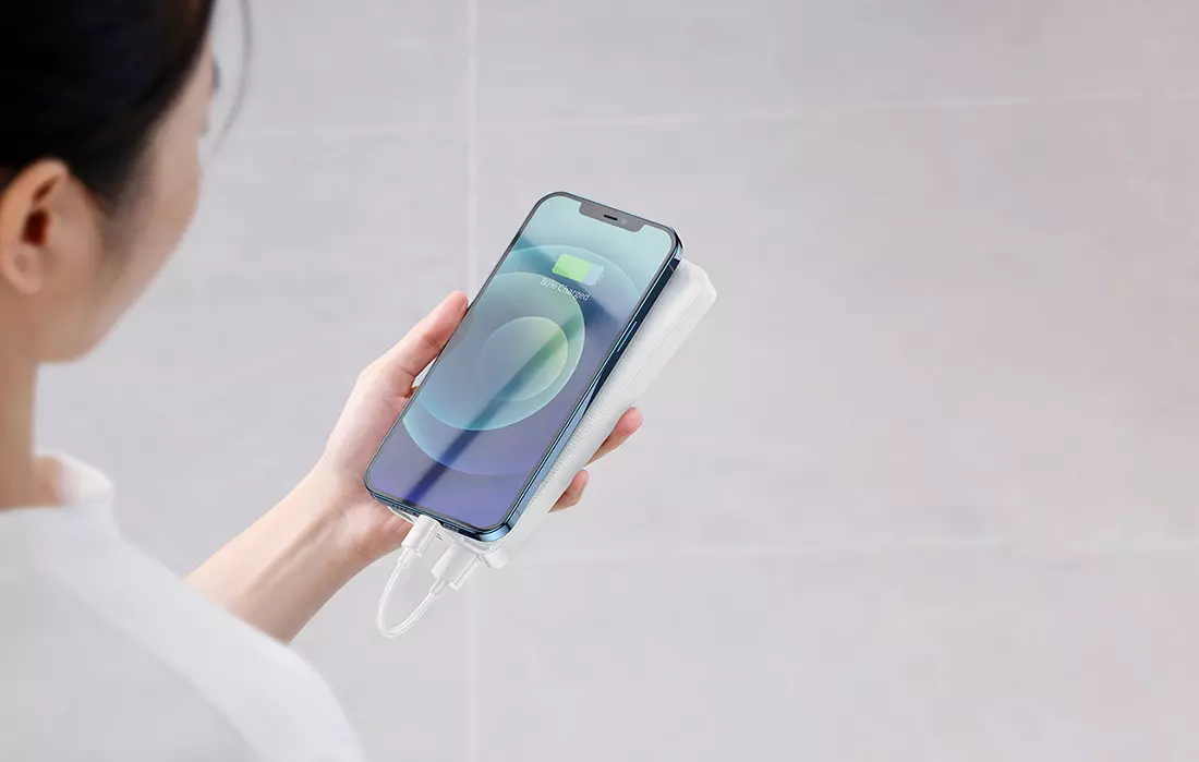 PowerBank Baseus Bipow 10000mAh, 2xUSB USB-C 15W biały