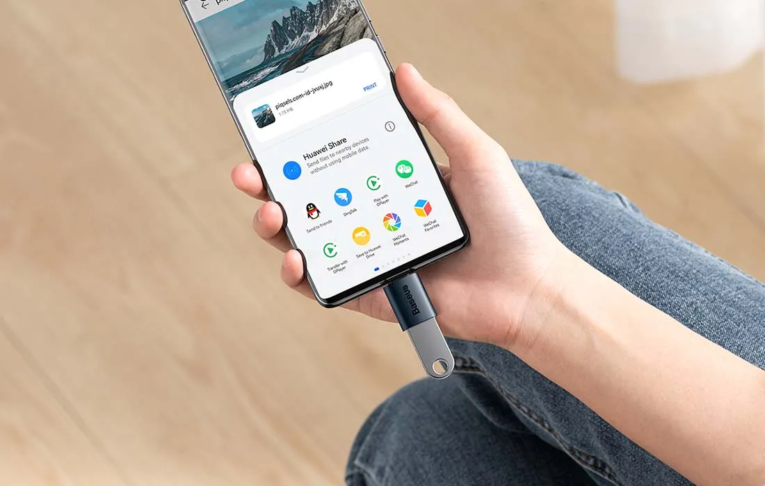 Adapter USB-C do USB-A Baseus Ingenuity OTG niebieski