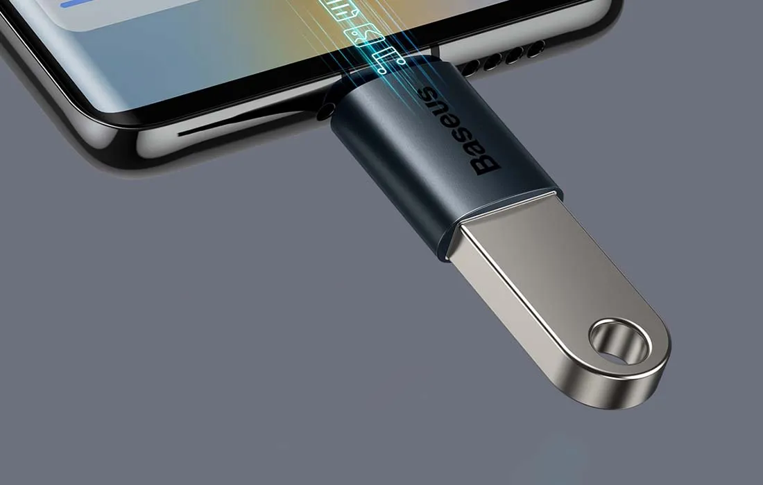 Adapter USB-C do USB-A Baseus Ingenuity OTG niebieski