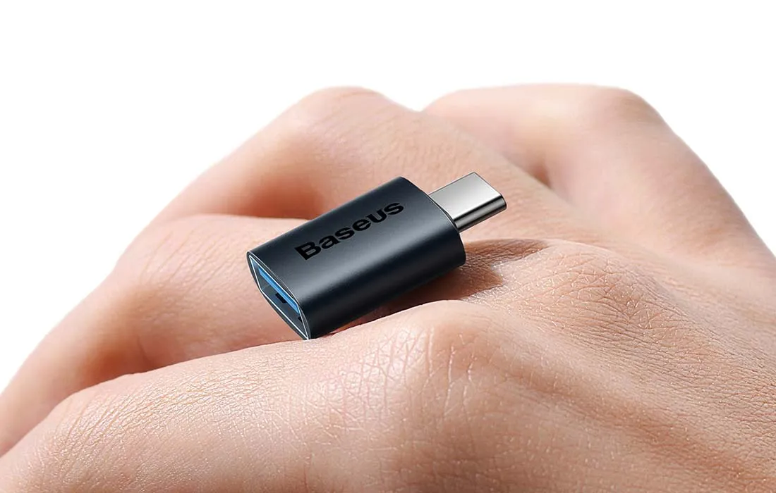 Adapter USB-C do USB-A Baseus Ingenuity OTG niebieski