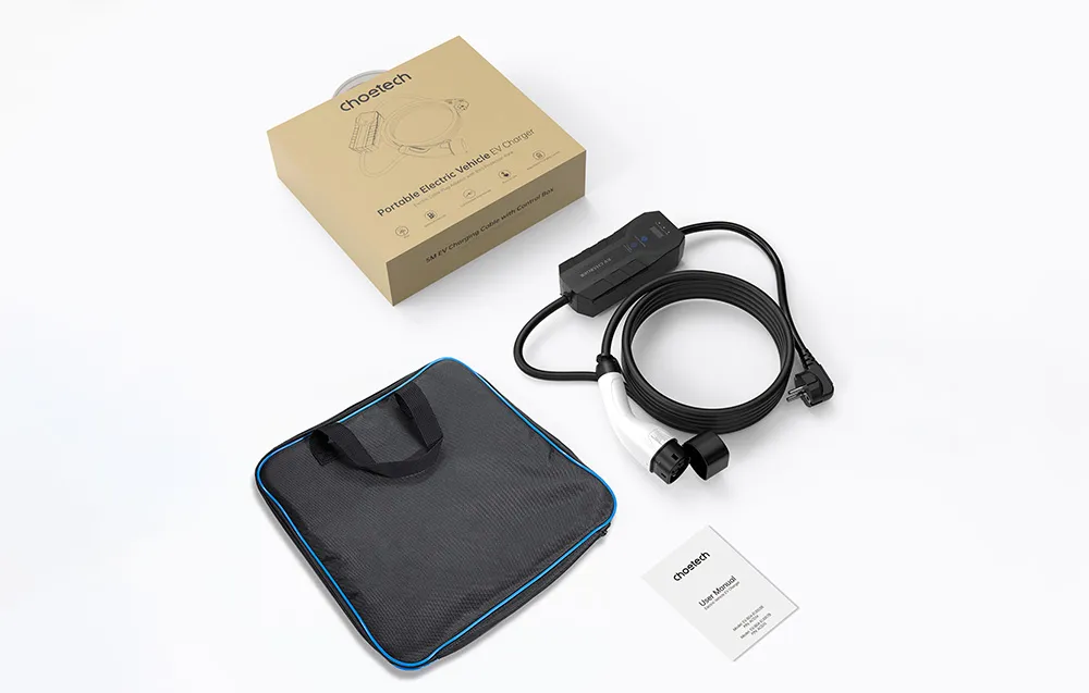 Ładowarka do samochodu elektrycznego Choetech ACG14 3,5 kW  z wyświetlaczem LCD biała