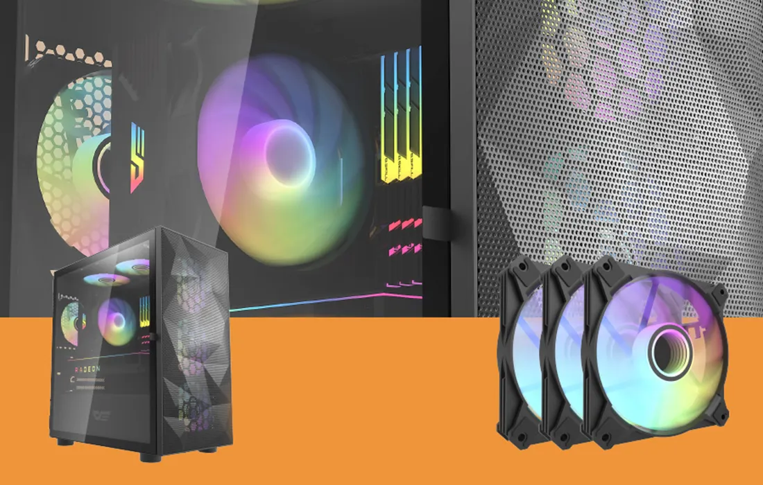 Zestaw wentylatorów RGB do komputera Darkflash Infinty 8 3w1 czarne