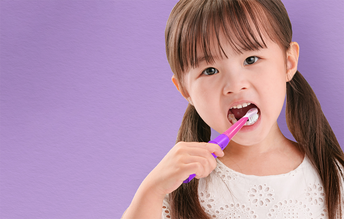 Szczoteczka soniczna do zębów z zestawem końcówek FairyWill FW-2001 fioletowa