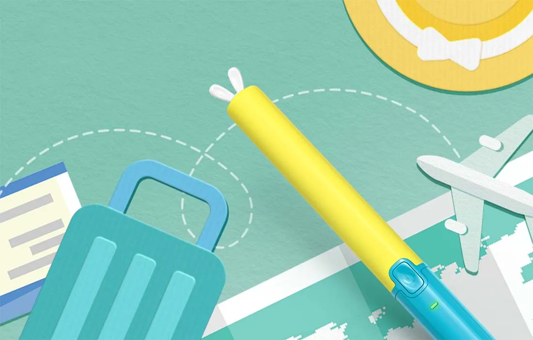 Szczoteczka soniczna do zębów z zestawem końcówek FairyWill FW-2001 niebiesko-żółta