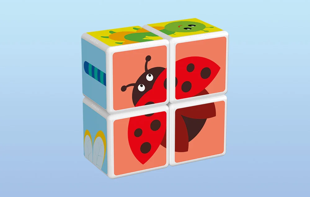 Klocki magnetyczne Magicube Printed Insects + karty 7 elementów GEOMAG GEO-121