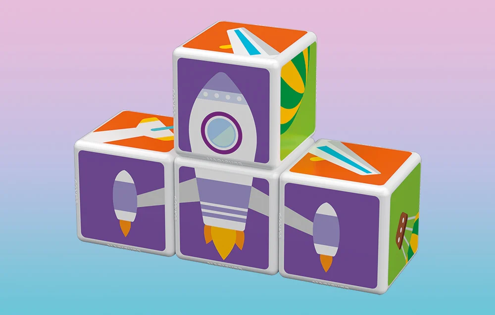 Klocki magnetyczne Magicube Printed Transport + karty 7 elementów GEOMAG GEO-122