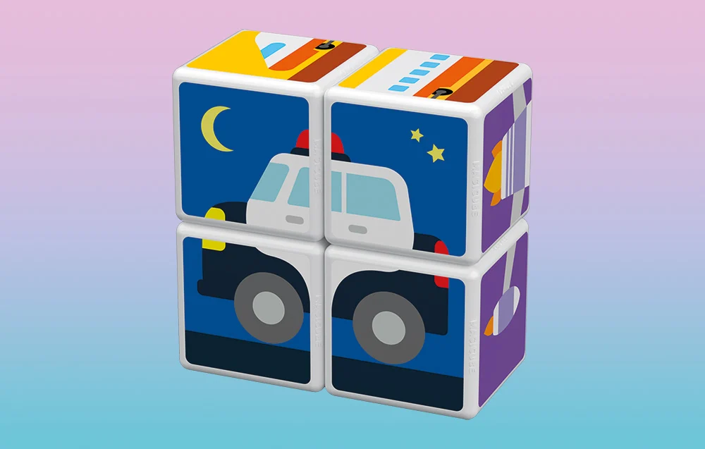 Klocki magnetyczne Magicube Printed Transport + karty 7 elementów GEOMAG GEO-122