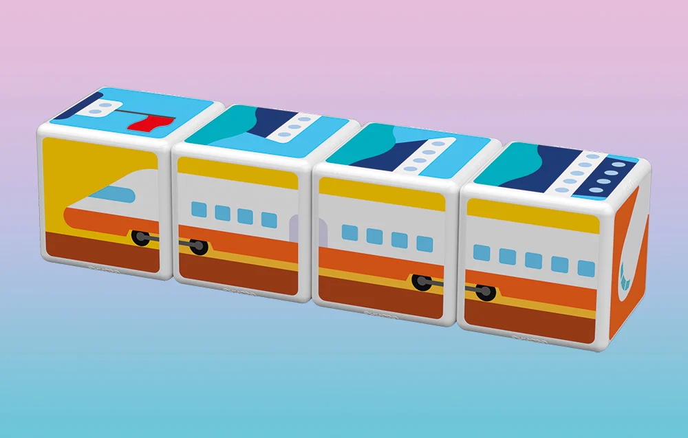 Klocki magnetyczne Magicube Printed Transport + karty 7 elementów GEOMAG GEO-122