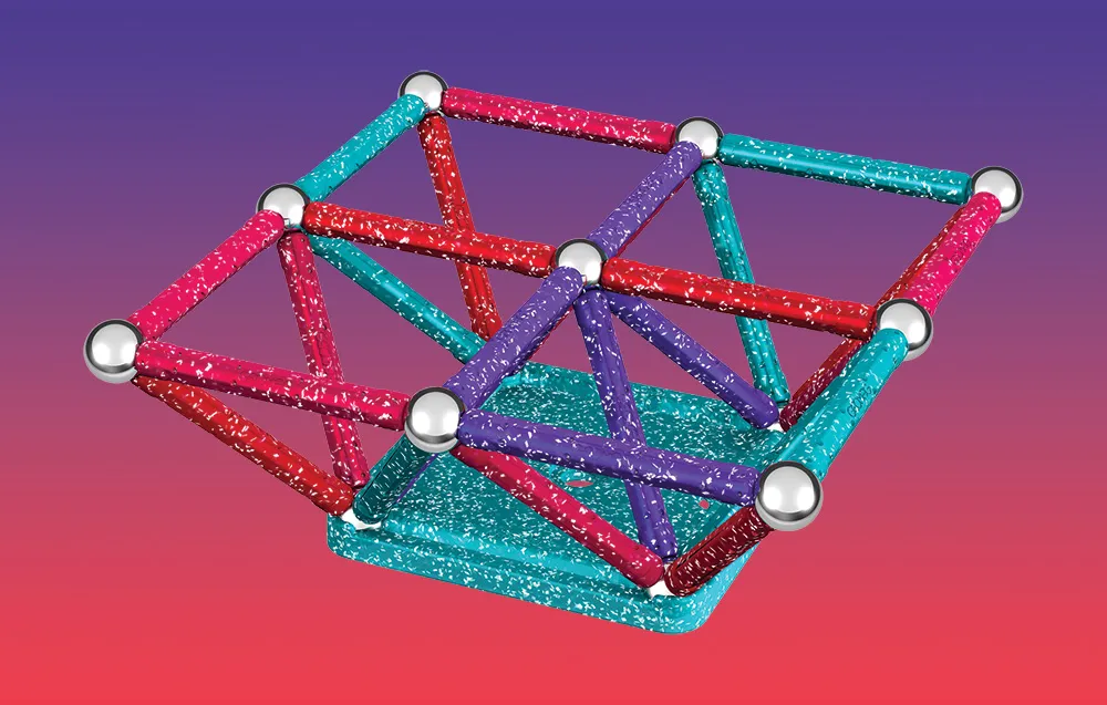 Klocki magnetyczne Glitter Recycled 60 elementów GEOMAG GEO-536G